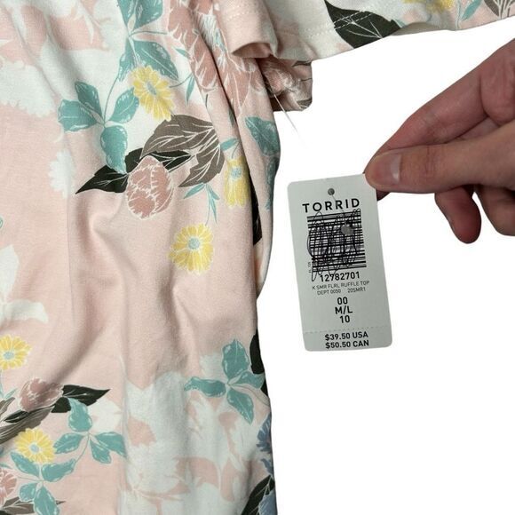 Torrid super‎ Soft Knit Floral cold shoulder size 00 NWT - Picture 8 of 14